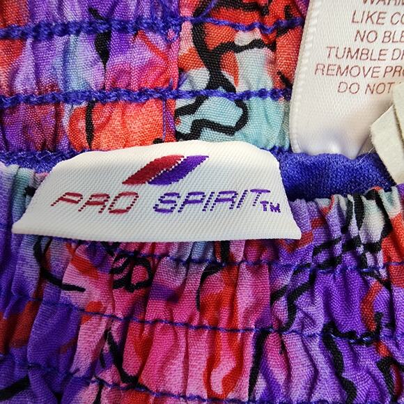 Vtg 90s Pro Spirit Abstract Running Shorts Size XL 28" Pink Purple Lined Retro - Picture 4 of 6